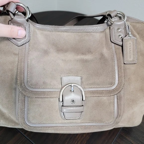 Coach Campbell Suede Belle Carry All F24688 Big Buckle - Picture 5 of 13